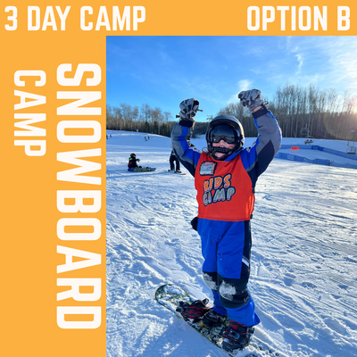 Winter Camp SNOWBOARD Ages 7 - 12 - (3 Day Camp) Option B: Lesson & Rentals only